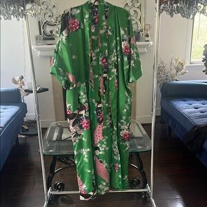 Floral Green Kimono Robe